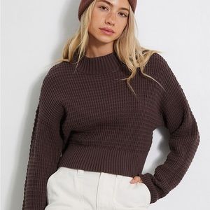 LA Hearts Love Bird Waffle Knit Mock Neck Sweater Sz SX